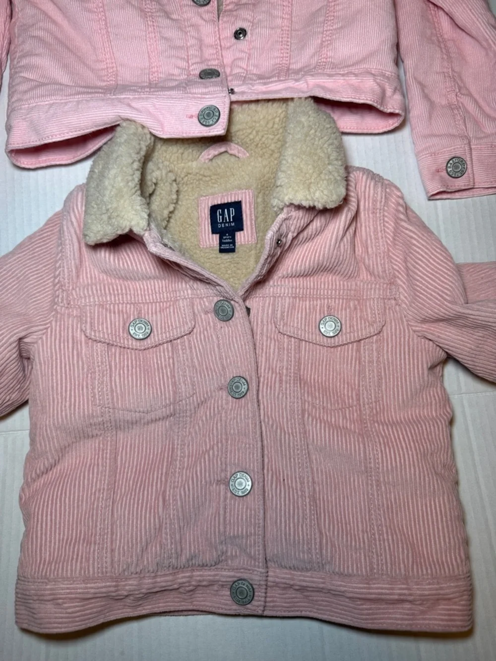 GAP Little Girl Pink Corduroy Sherpa Lined Jacket 4T 5T